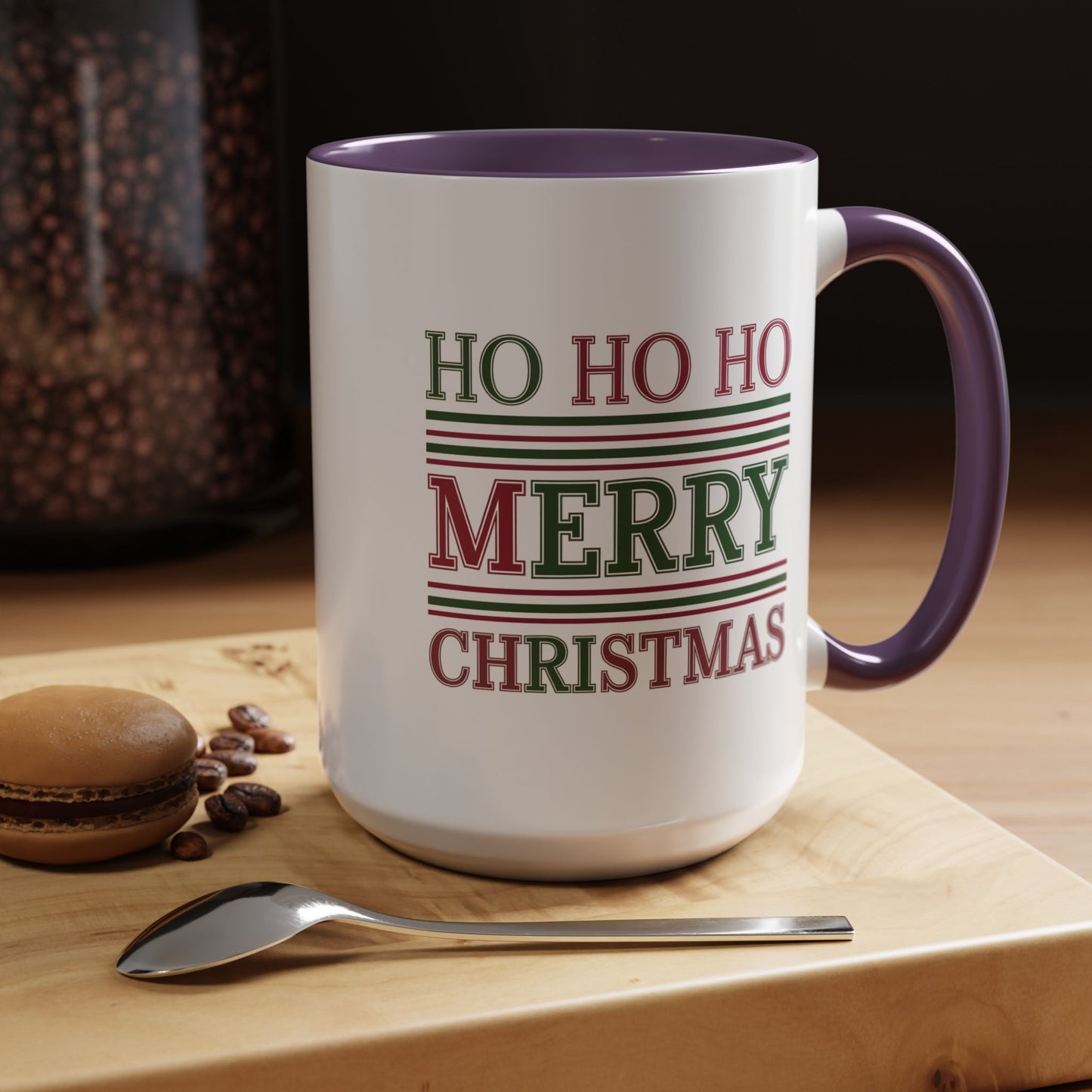 Christmas Mug - Ho Ho Ho Merry Christmas Red & Green Text 3
