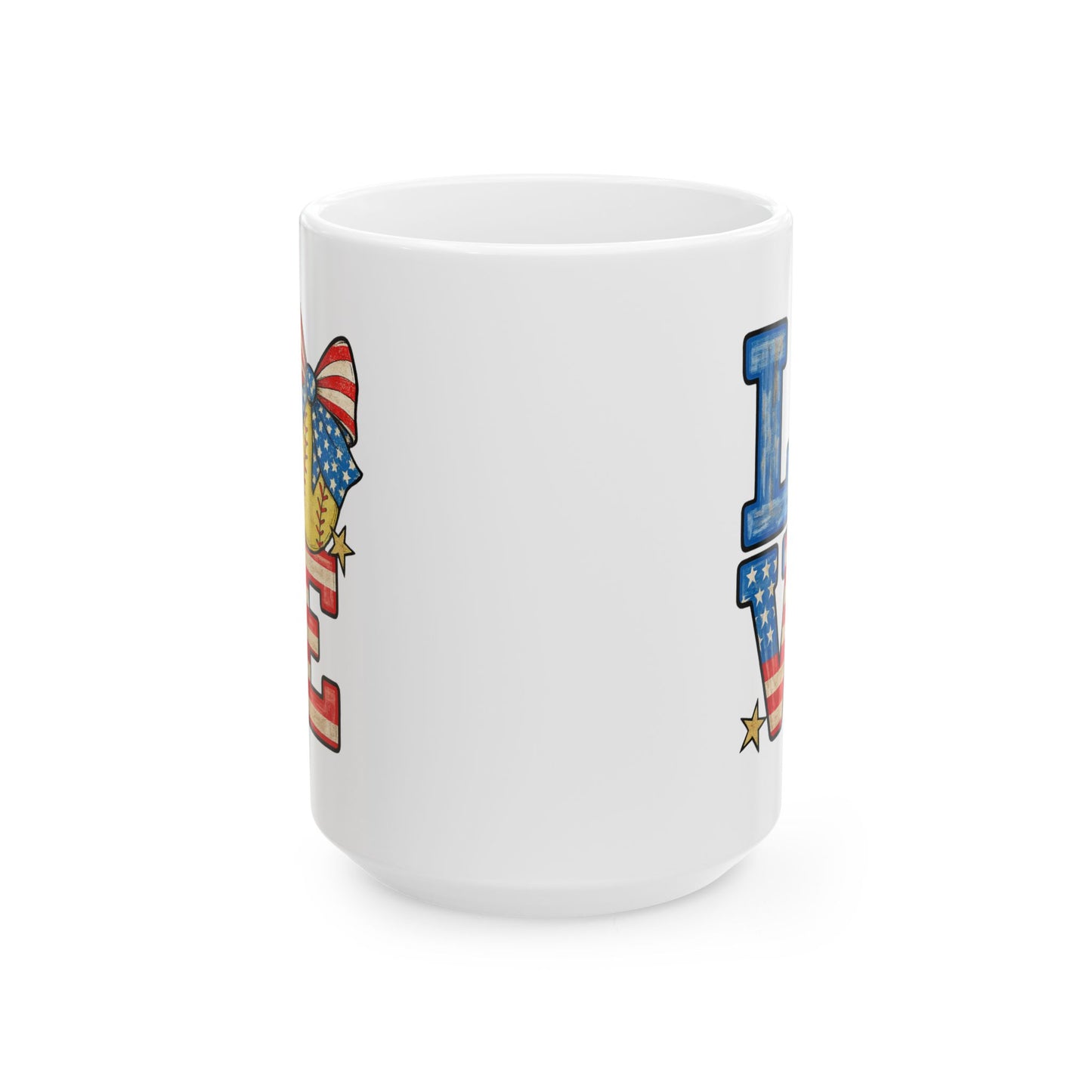 4th of July Mug - Patriotic Love Softball