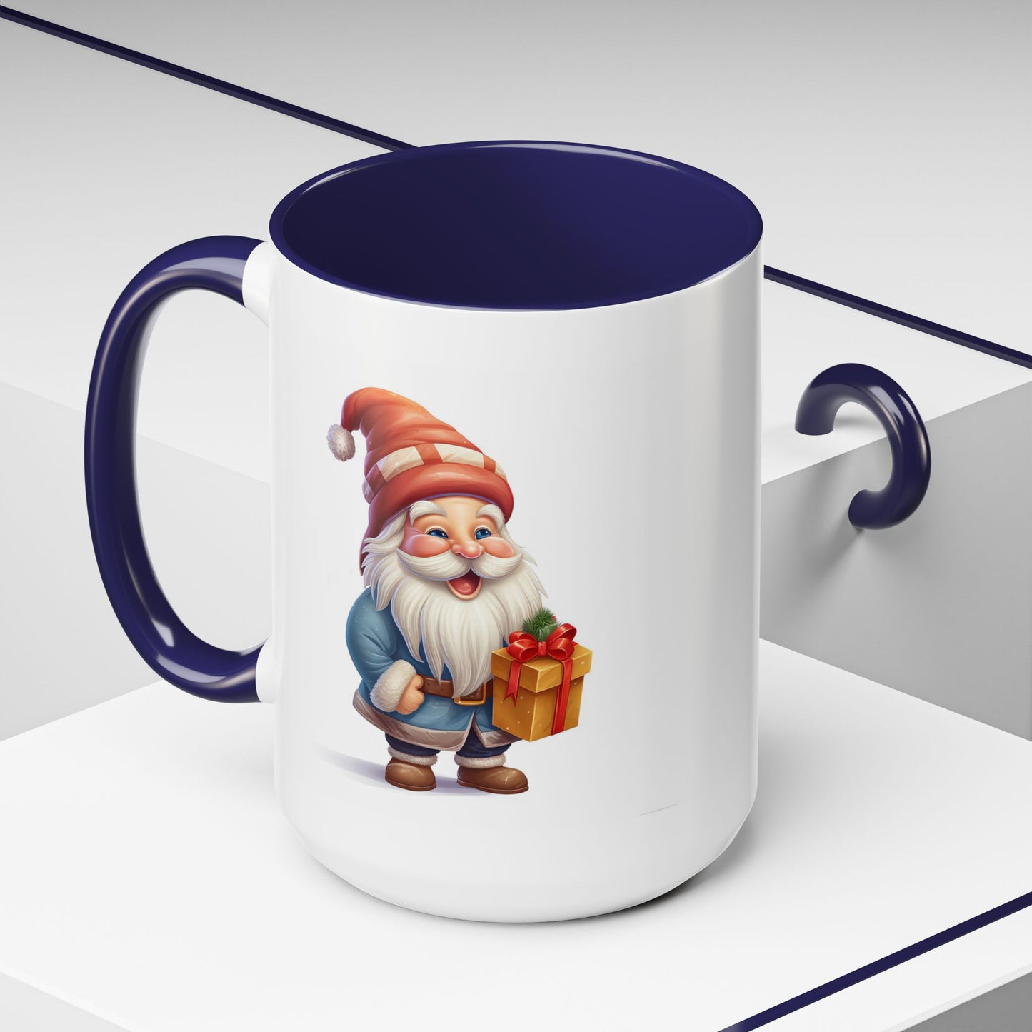 Christmas Mug - Old Gnome with Present