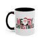 Christmas Mug - Merry Christmas Green & Red Text Santa
