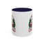 Christmas Mug - Merry Christmas Maroon Text Camper Trees
