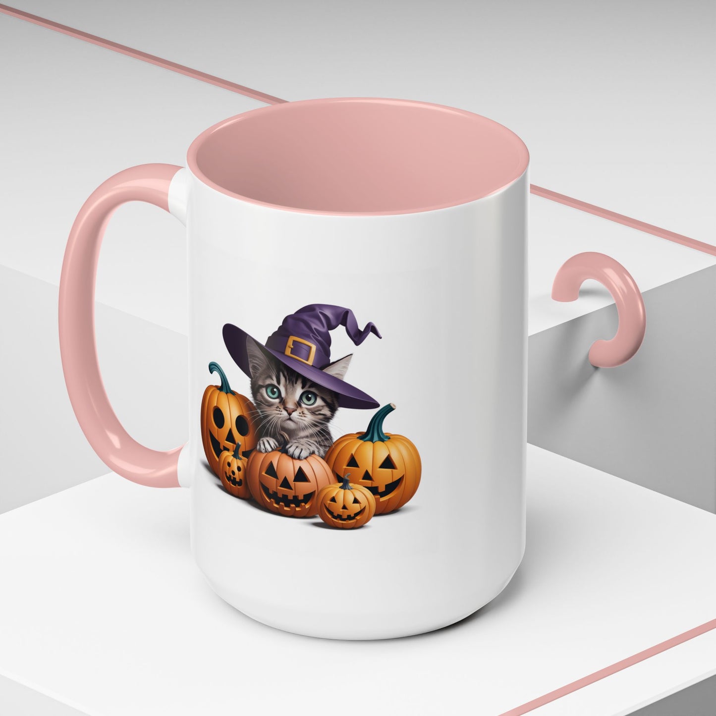 Halloween Mug - Witch Cat Hiding In Pumpkins