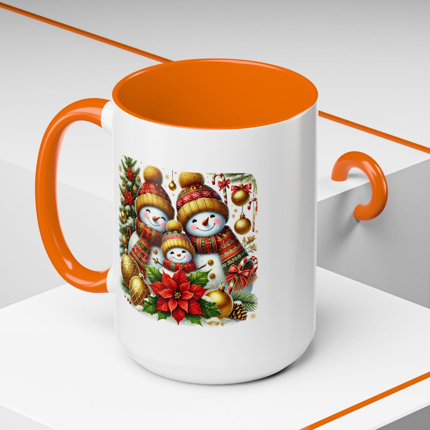 Christmas Mug - Gold Snowman Family 2