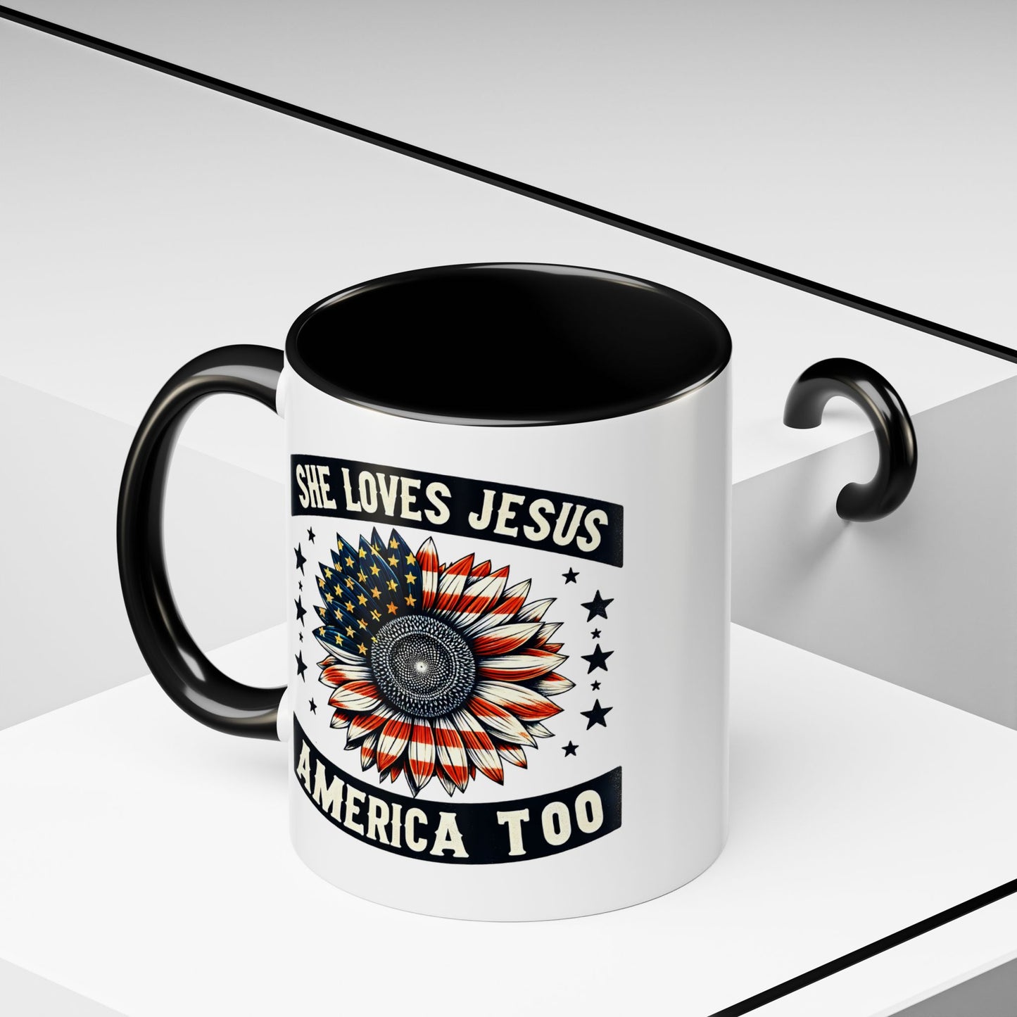4th of July Mug - She Loves Jesus & America Too