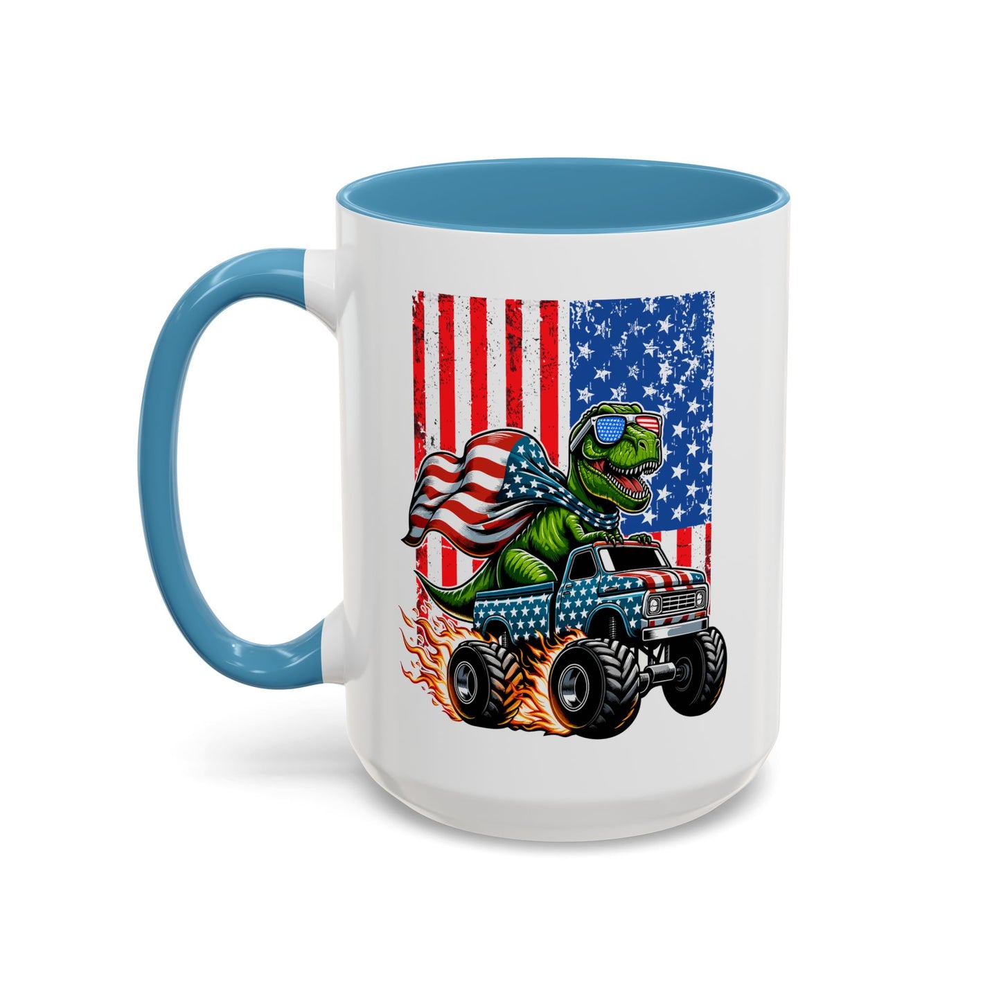 4th of July Mug - T Rex Riding Monster Truck