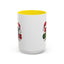 Christmas Mug - Merry Christmas Red Yellow & Blue Text Red Hats