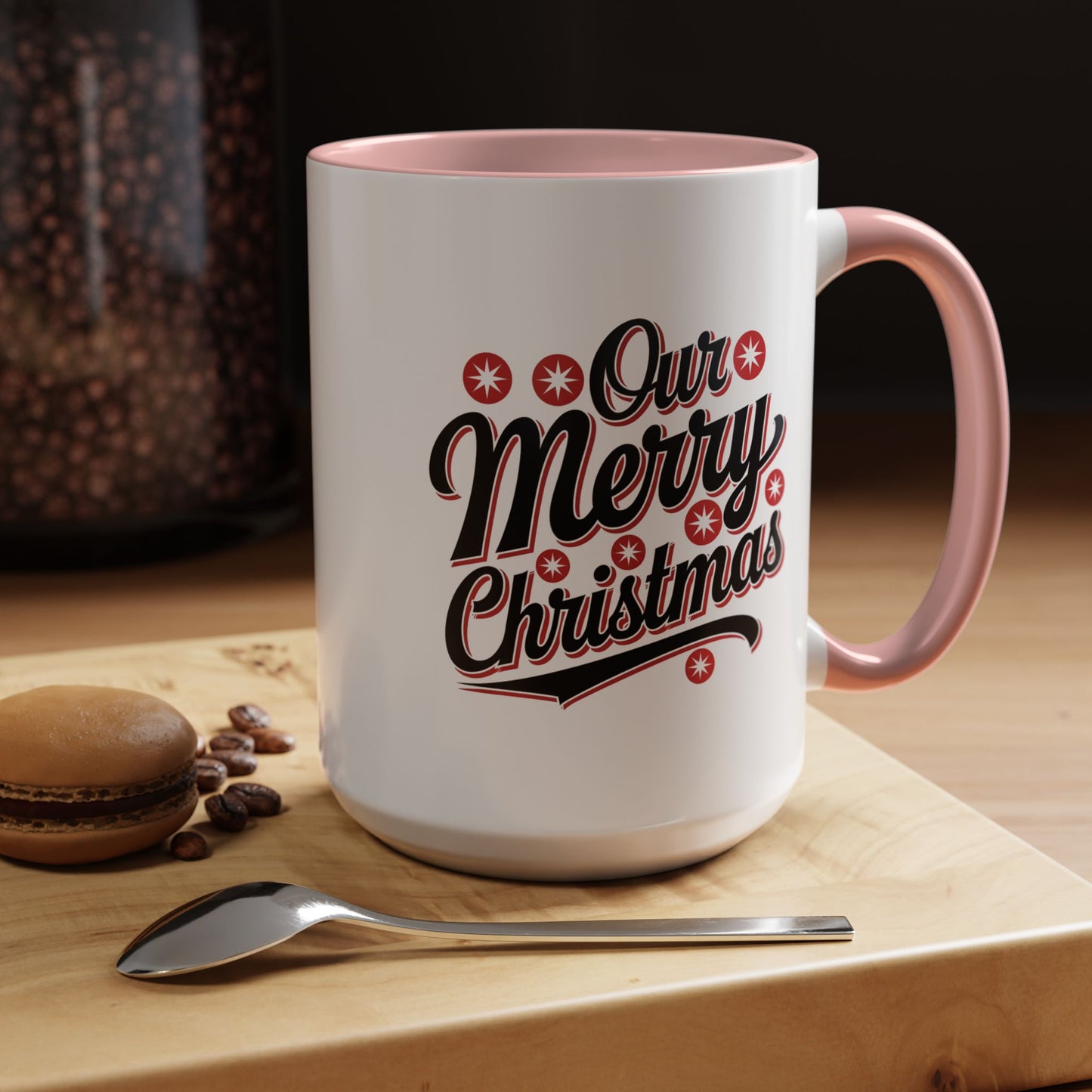 Christmas Mug - Merry Christmas Black Red & White Baseball Text