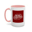 Christmas Mug - Merry Christmas White Text Maroon Background