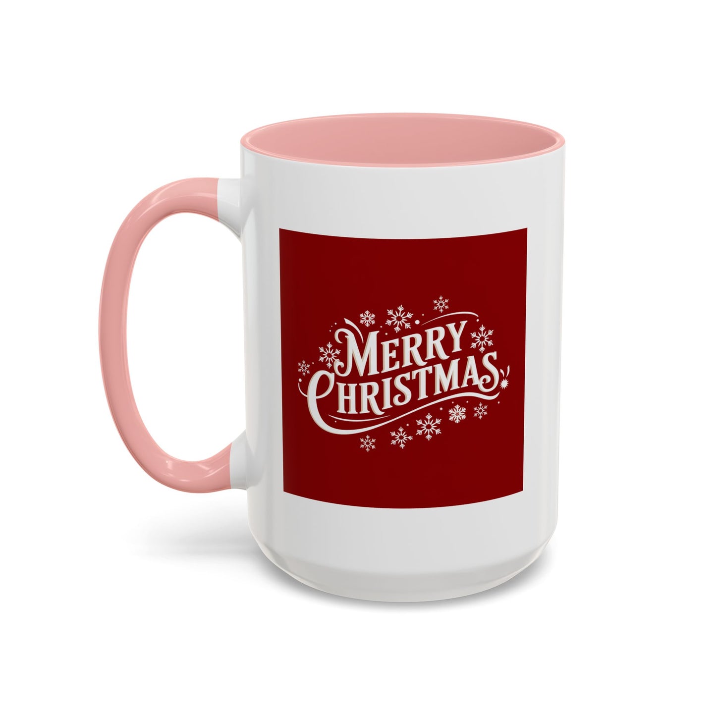 Christmas Mug - Merry Christmas White Text Maroon Background
