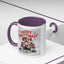 Christmas Mug - Merry Christmas Red Text Puppy Green Top