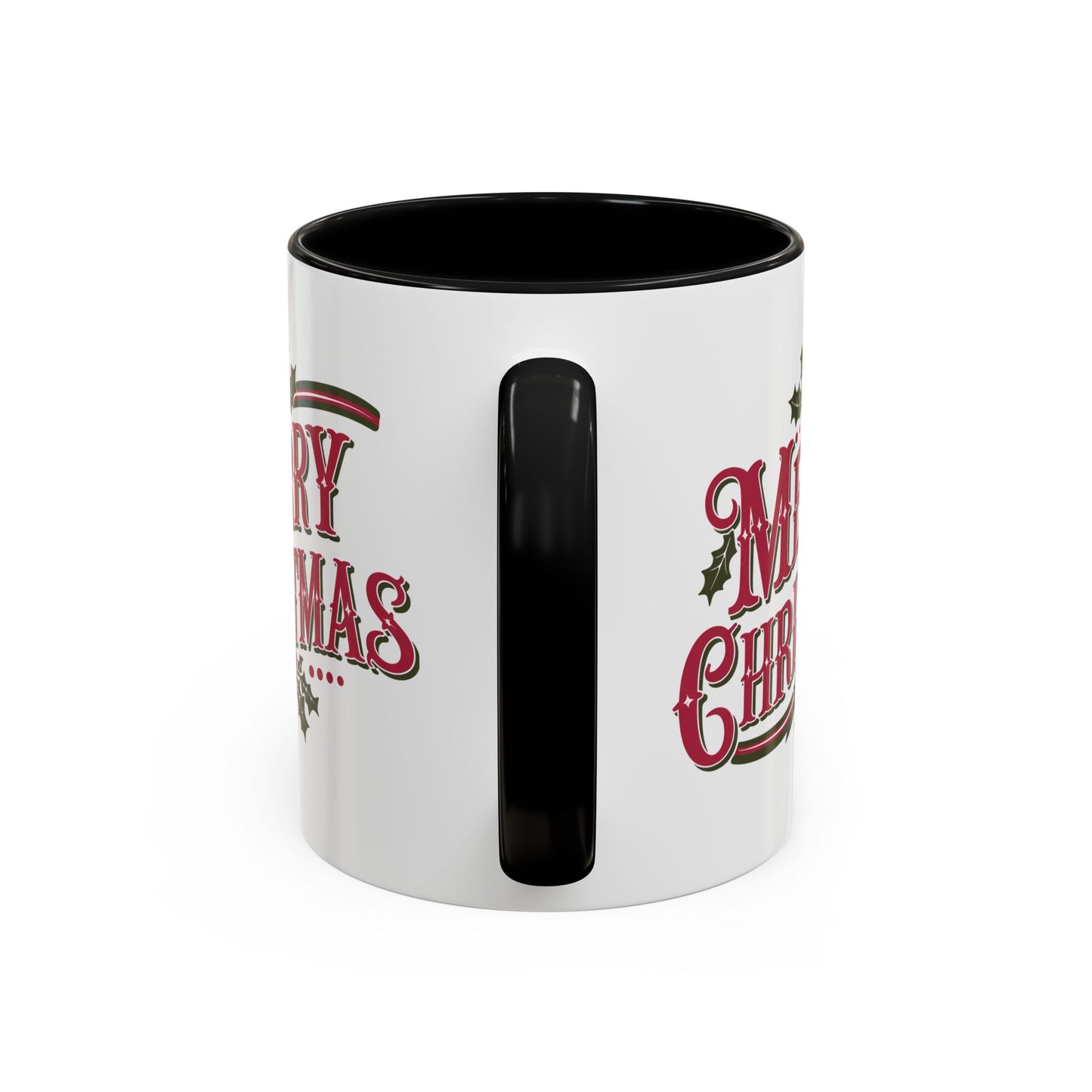 Christmas Mug - Merry Christmas Maroon & Green Text Decorations