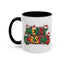Christmas Mug - Merry Christmas Green Yellow & Red Text Hats