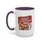 Christmas Mug - Green Text Red Banner Reindeer Bear Penguin