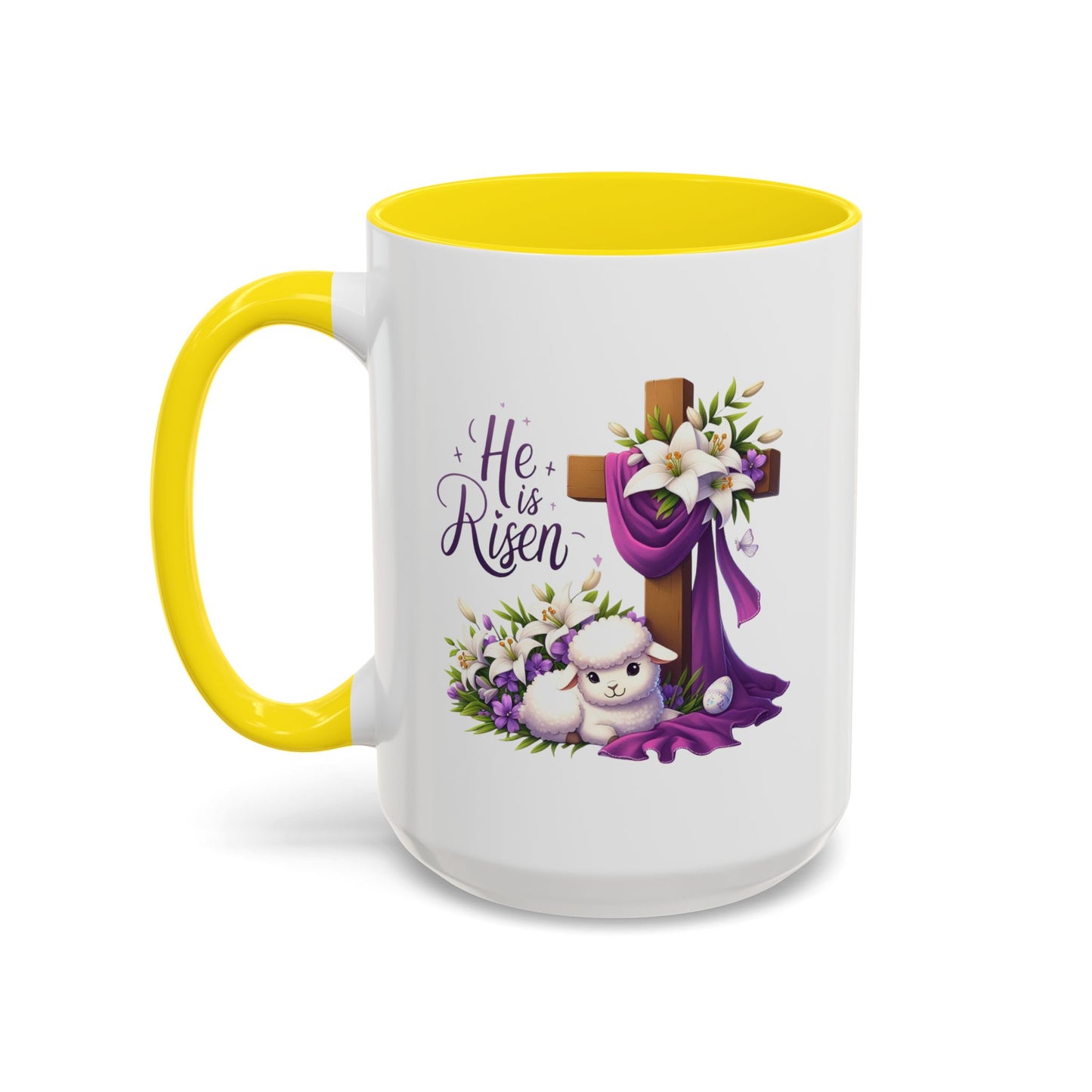 Easter Mug - He Is Risen Cross