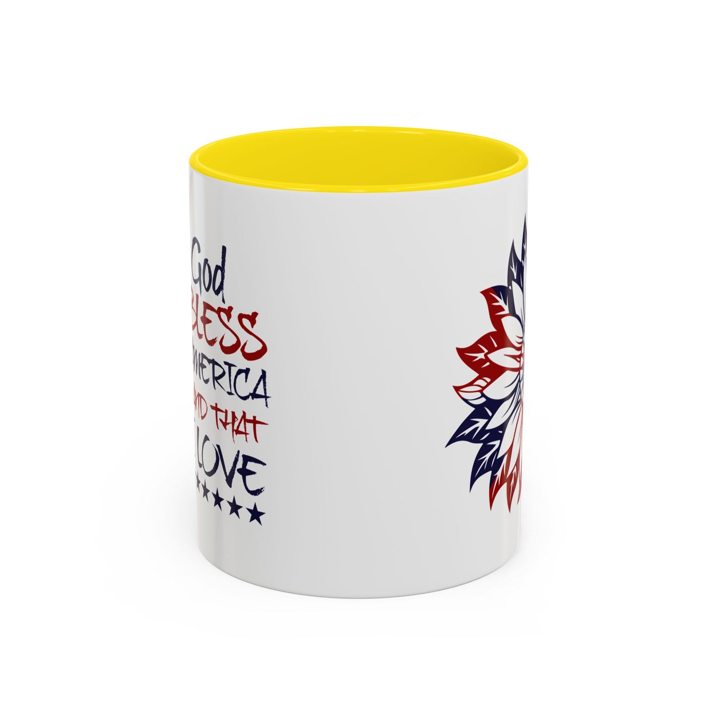 4th of July Mug - God Bless America Sunflower