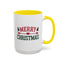 Christmas Mug - Merry Christmas Red & Green Text Heart Arrow Trees