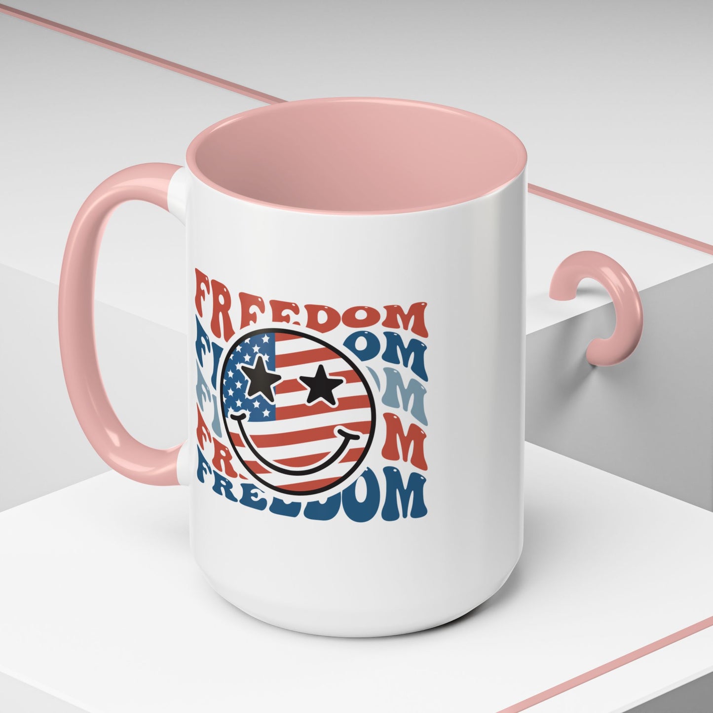 4th of July Mug - Freedom Smiley Face