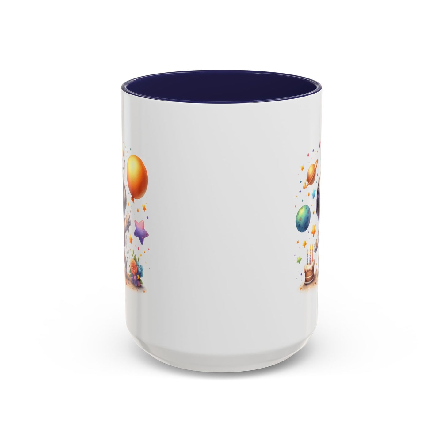 Birthday Mug - Happy Birthday Astronaut, Cake & Balloon