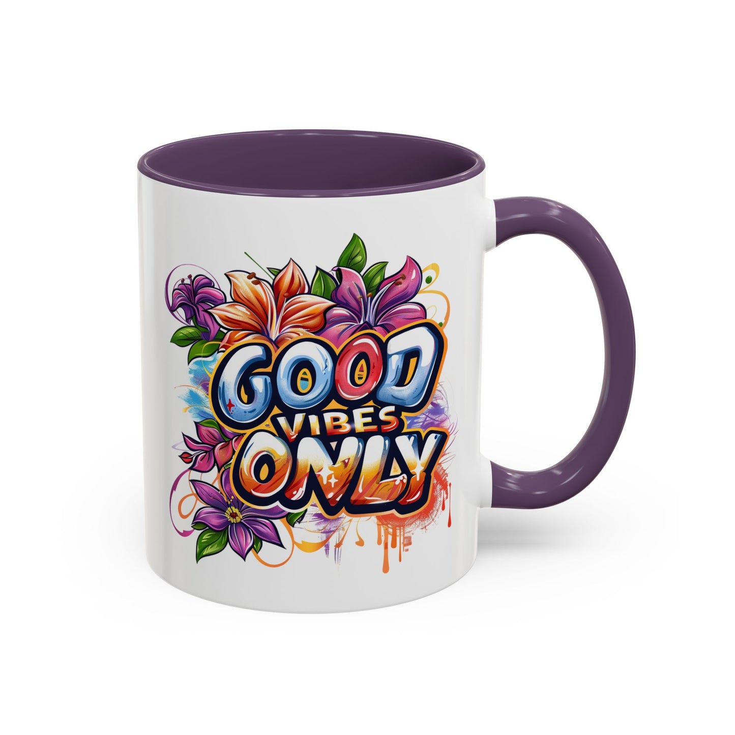 Wellness Mug - Good Vibes Only Graffiti Flowers