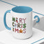 Christmas Mug - Merry Christmas Green Red & Gold Patterned Text