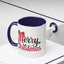 Christmas Mug - Merry Christmas Red & Green Text Bow