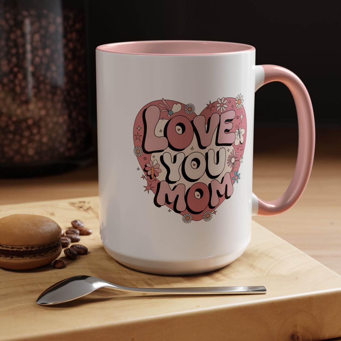 Mother's Day Mug - Love You Mom Retro Heart