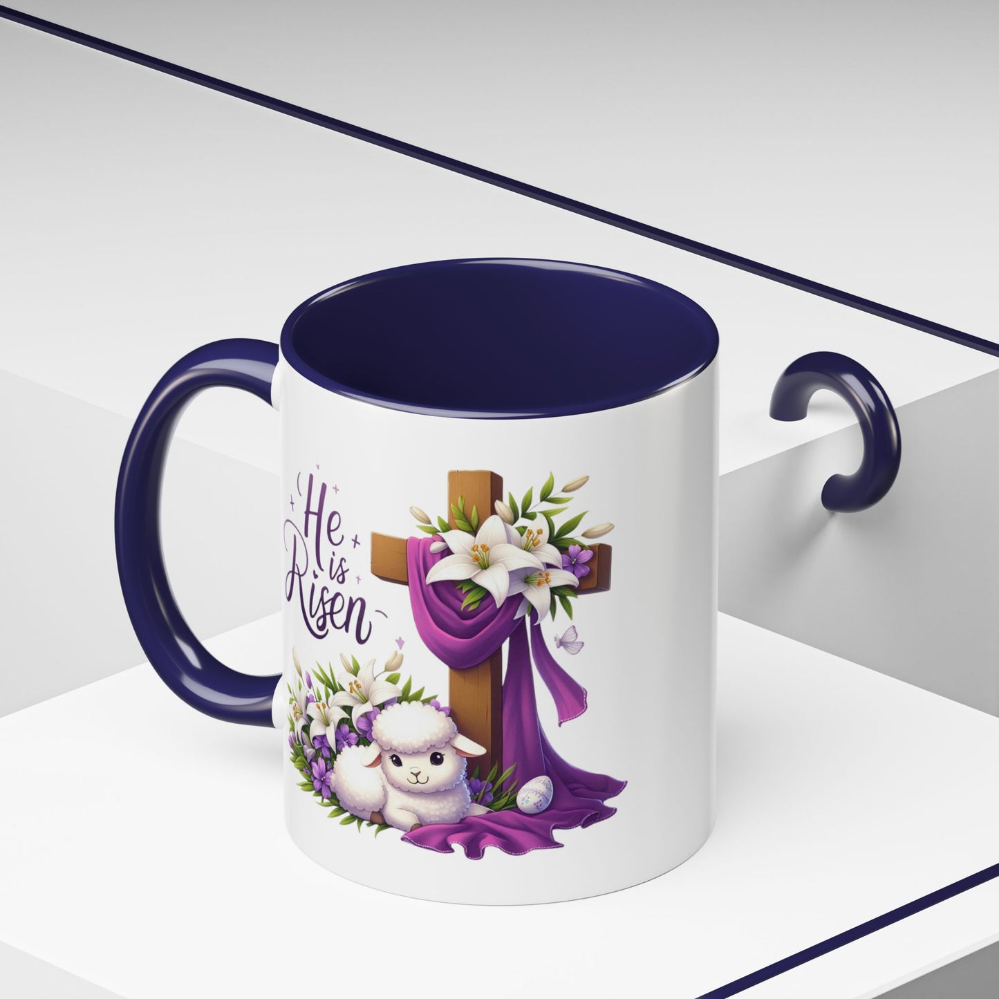 Easter Mug - He Is Risen Cross
