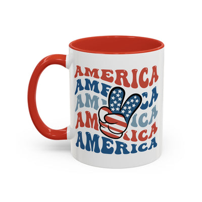 4th of July Mug - America peace Sign