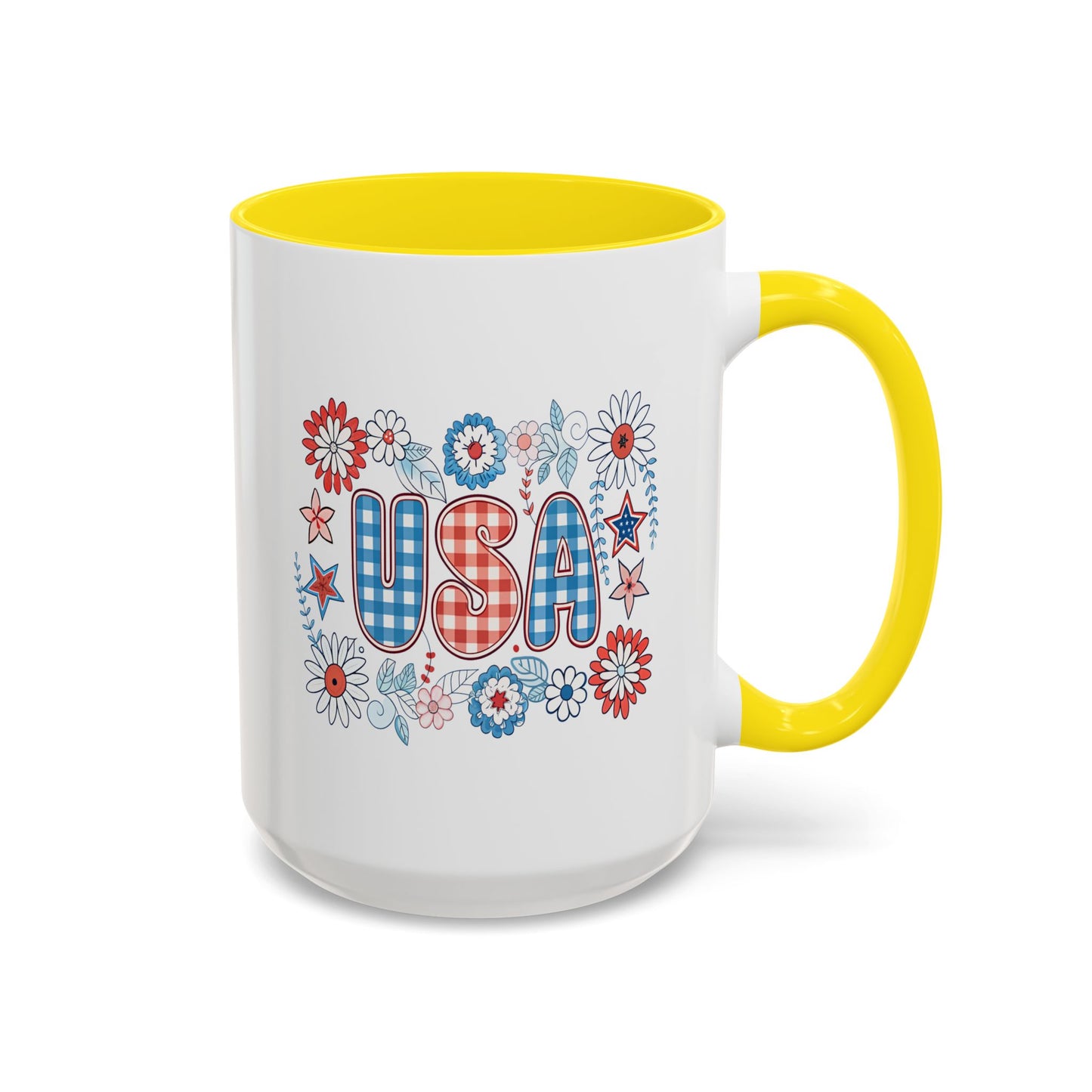 4th of July Mug - USA Preppy Floral