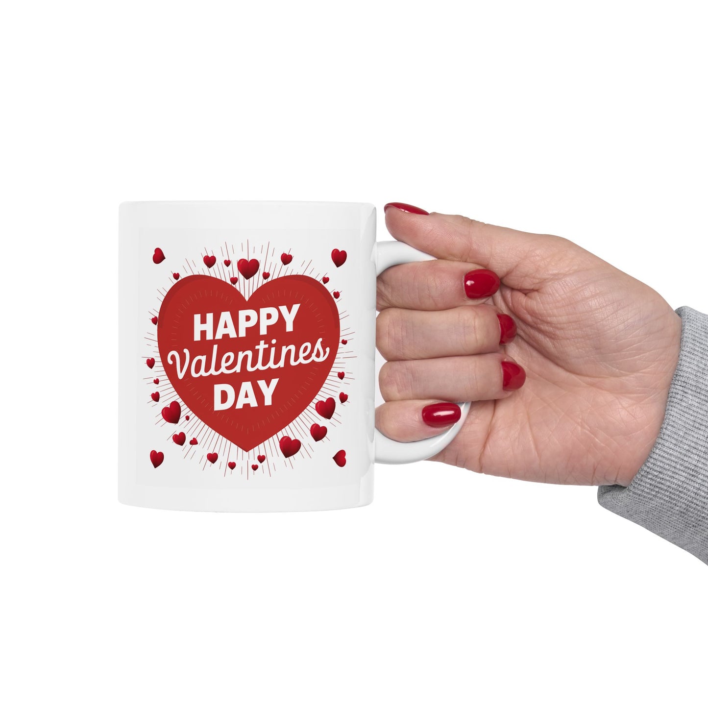 Valentine's Day Mug - Happy Red Hearts