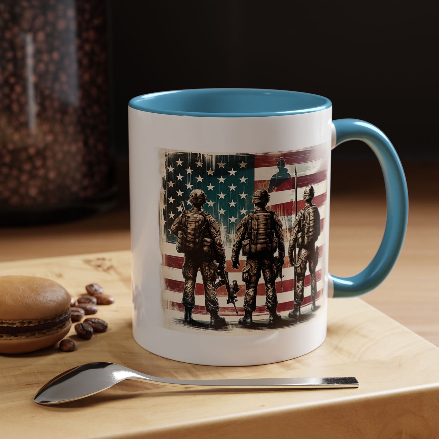 4th of July Mug - Soldiers American Flag