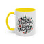 Christmas Mug - Merry Christmas and a Happy New Year Black Text Tree Ornaments Presents