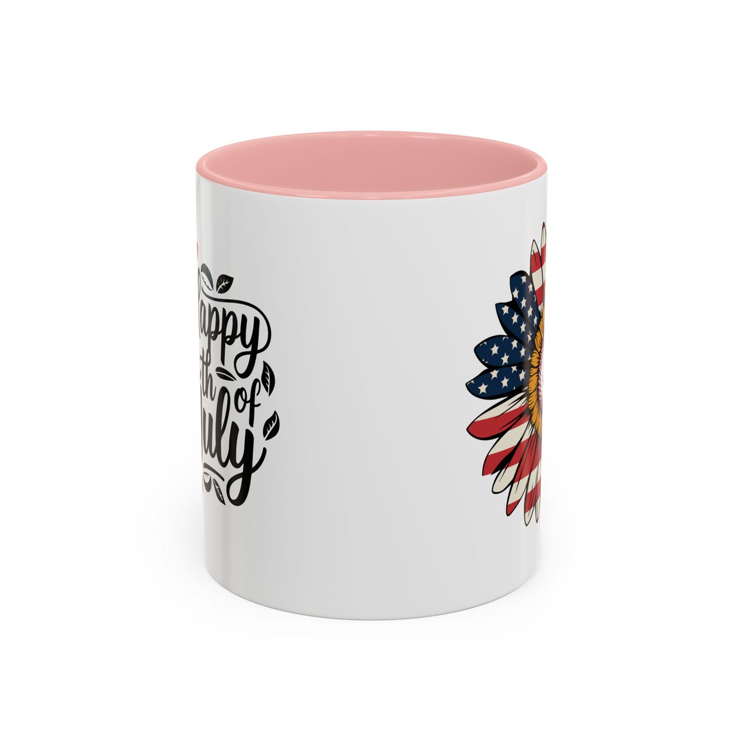4th of July Mug - Happy 4th of July Sunflower USA Flag