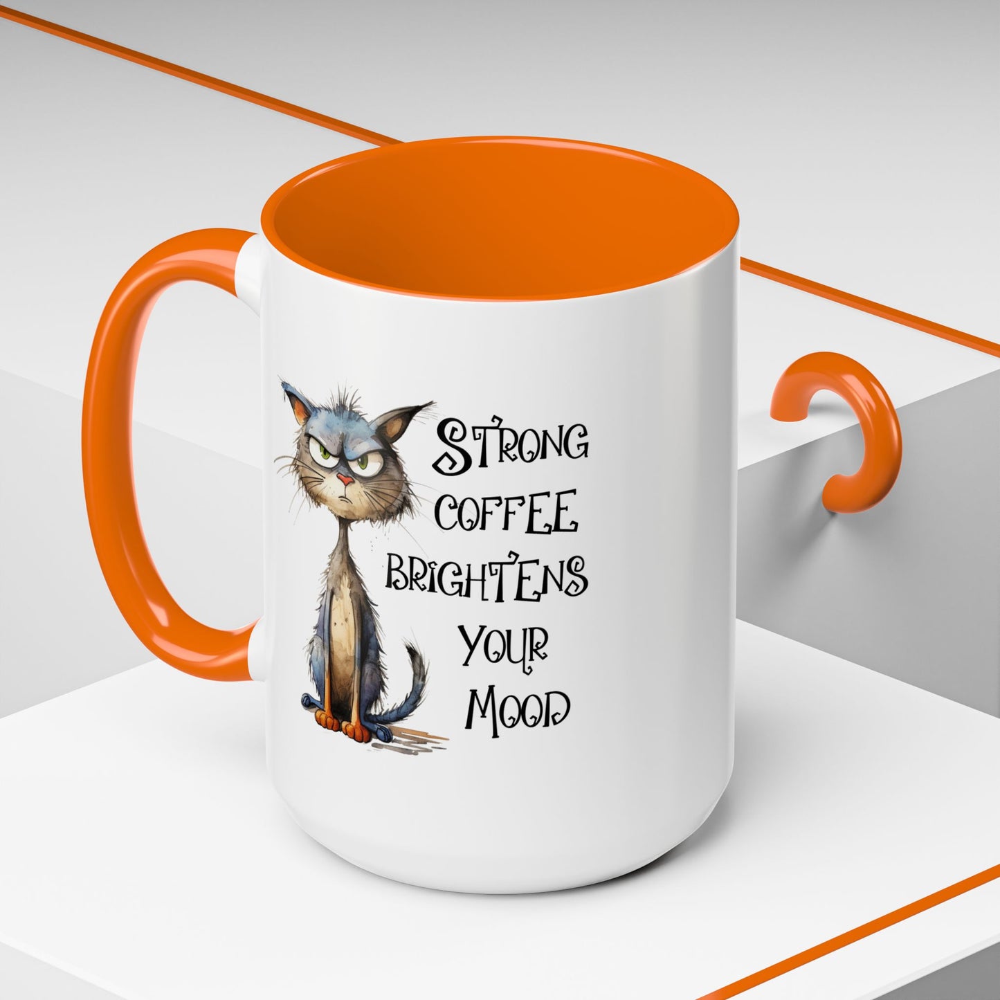 Humor Mug - Strong Coffee Brightens Your Mood
