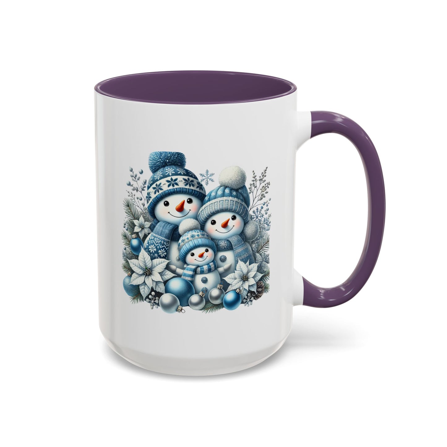Christmas Mug - Blue Snowman Family