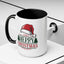 Christmas Mug - Merry Christmas Green & Red Text Red Hat