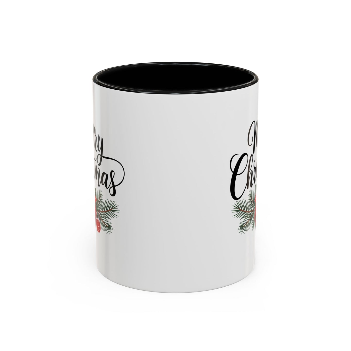 Christmas Mug - Merry Christmas Black Text Mistletoe