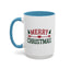 Christmas Mug - Merry Christmas Red & Green Text Heart Arrow Trees