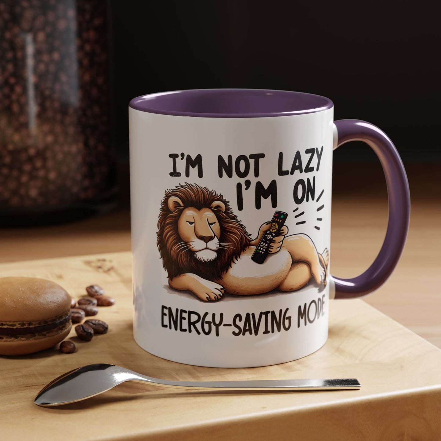 Humor Mug - I'm Not Lazy I'm on Energy Saving Mode Lion