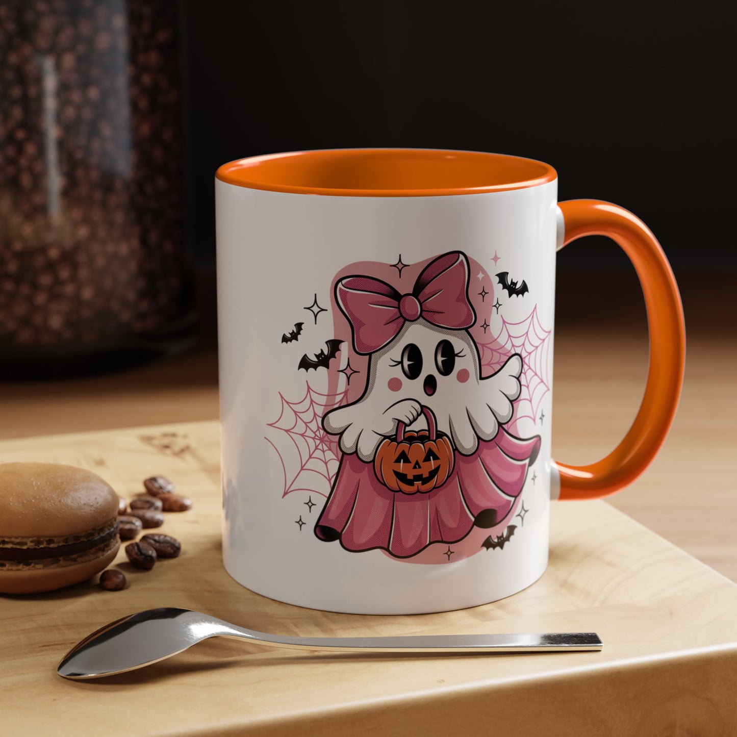 Halloween Mug - Ghost With Pink Bow