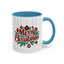 Christmas Mug - Merry Christmas Maroon Text Ornaments
