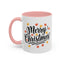 Christmas Mug - Merry Christmas Black Text Fall Leaves