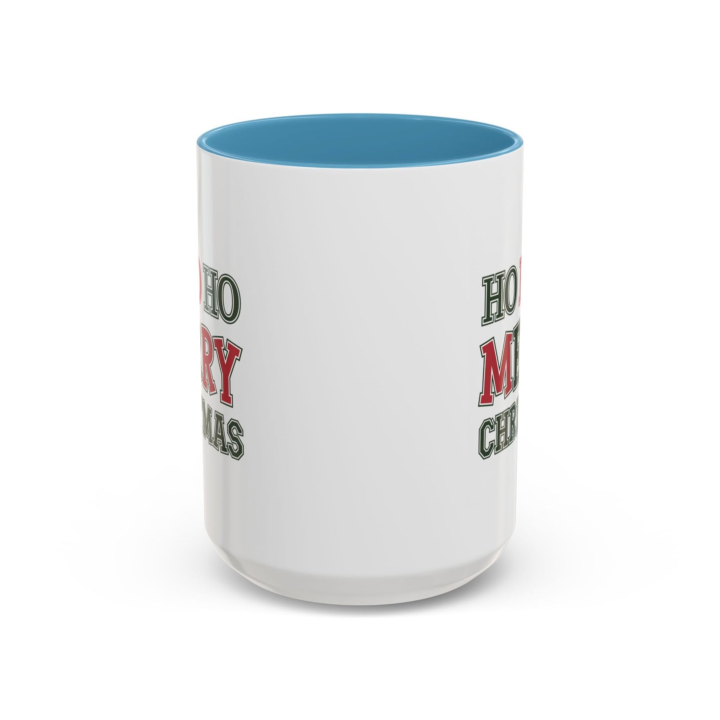 Christmas Mug - Ho Ho Ho Merry Christmas Green & Red Text 2