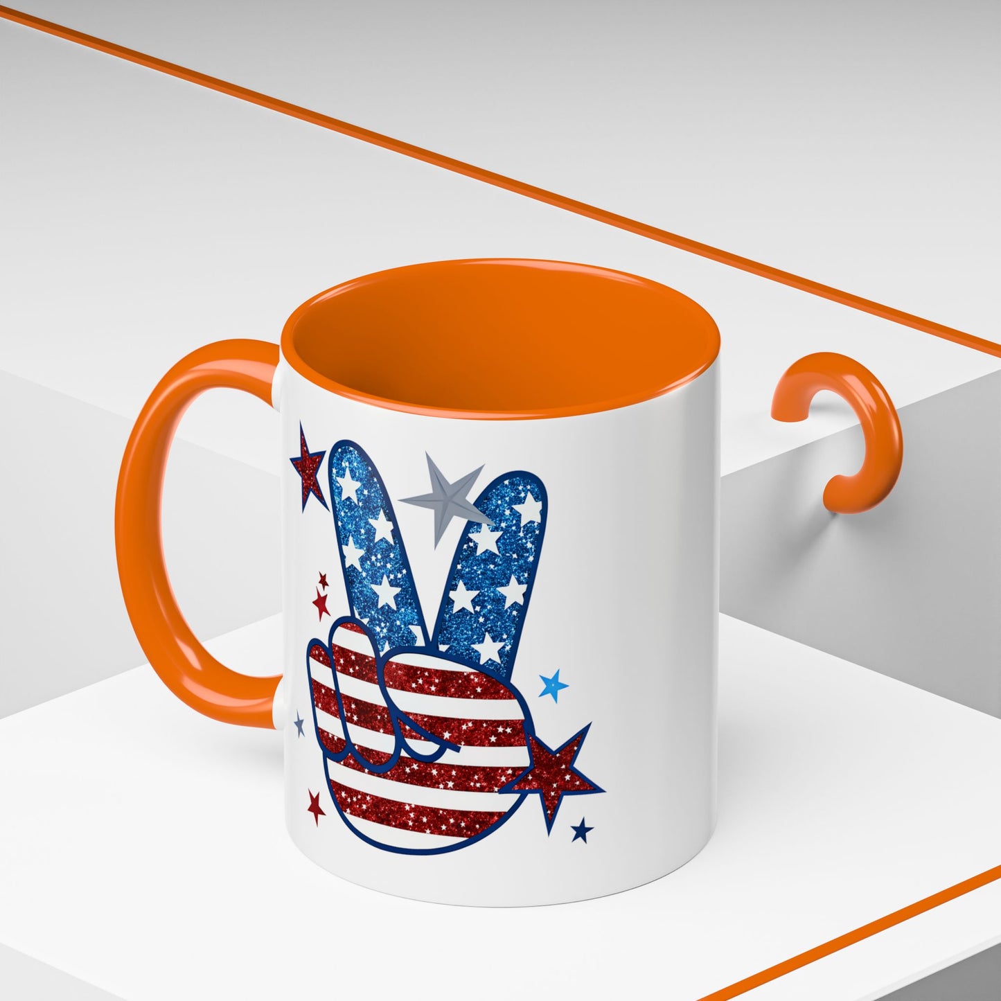 4th of July Mug - America Peace Sign