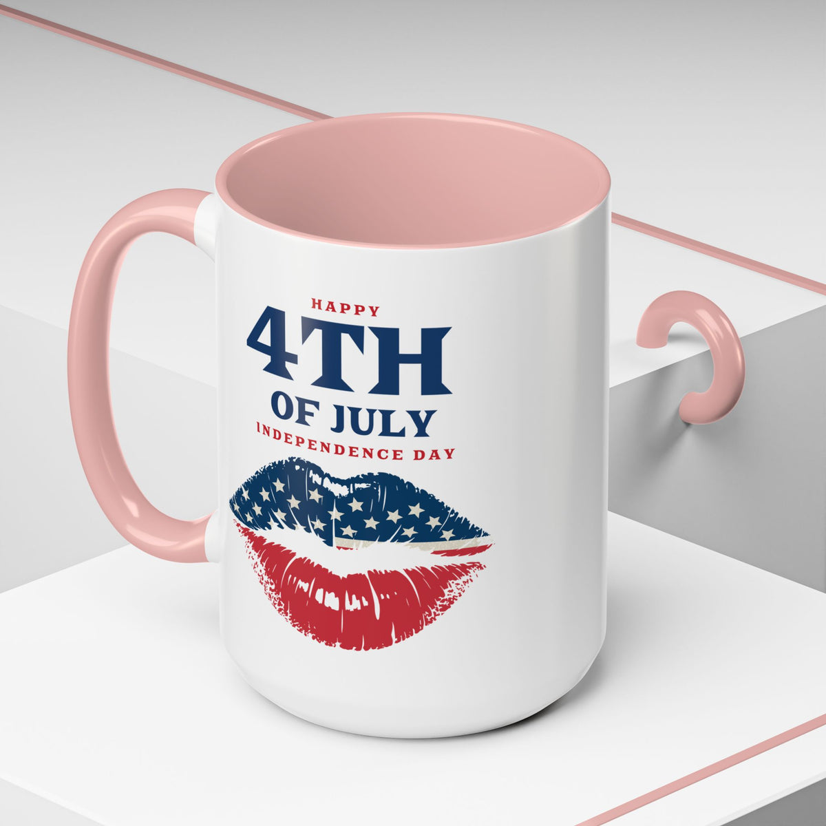4th of July Mug - Happy 4th of July Flag Lips