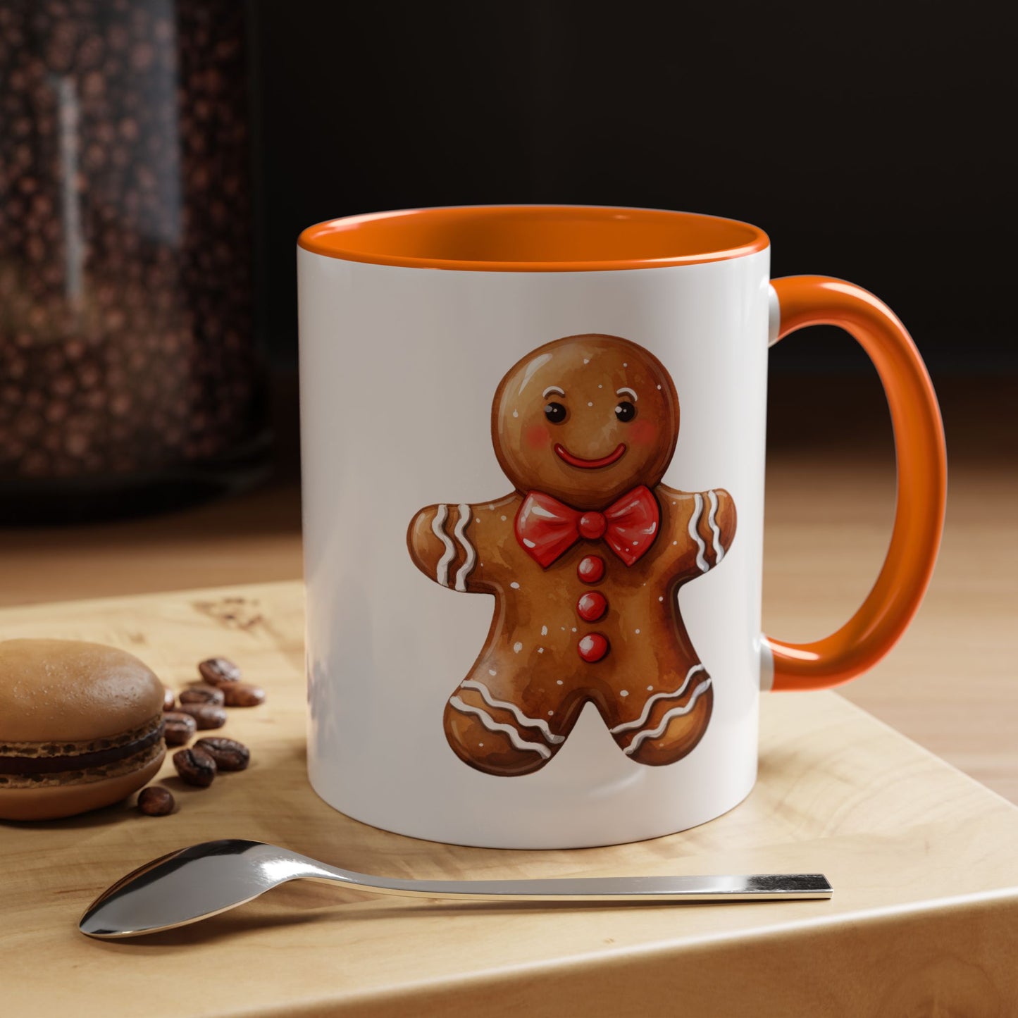 Christmas Mug - Gingerbread Man Red Bow