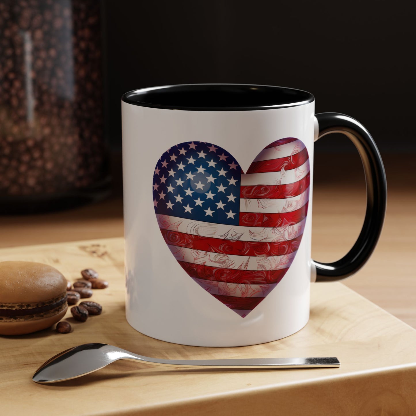 4th of July Mug - Heart American Flag