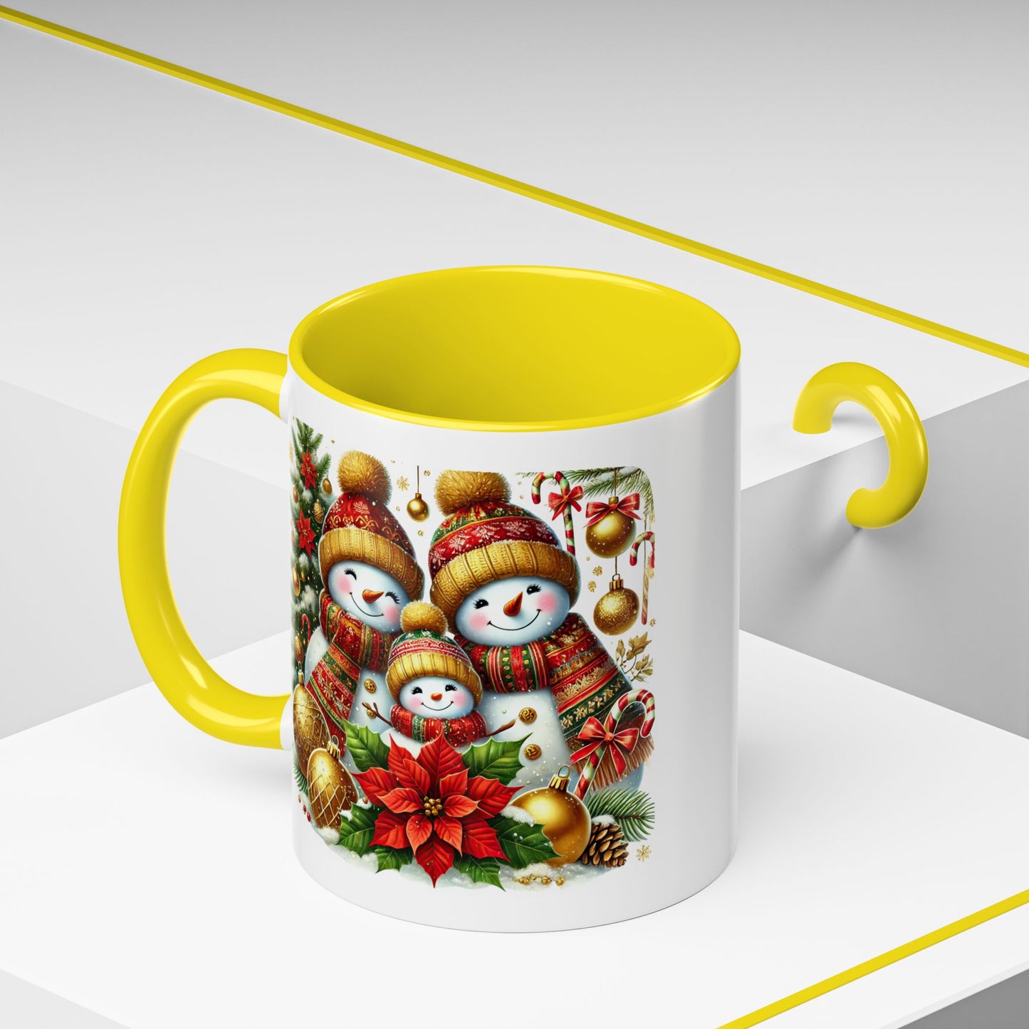 Christmas Mug - Gold Snowman Family 2