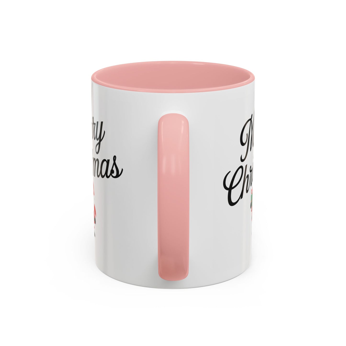 Christmas Mug - Merry Christmas Black Text Santa Present