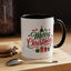 Christmas Mug - Merry Christmas Green & Red Text Tree Snowflakes Presents
